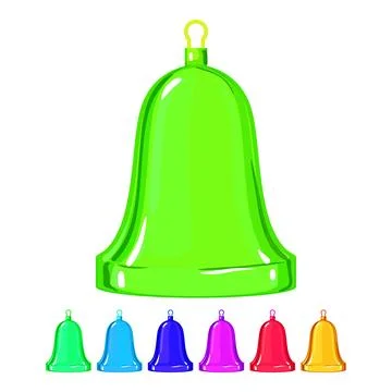 Alert bell cartoon vector graphic color sign Stock Illustration