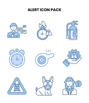 Alert Blue Scalable Icons Pack Stock Illustration