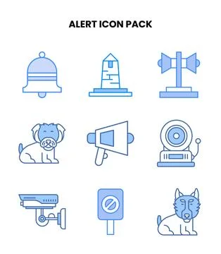 Alert Blue UI Icons Pack Illustrazione stock