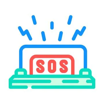 Alert button color icon vector illustration Stock Illustration