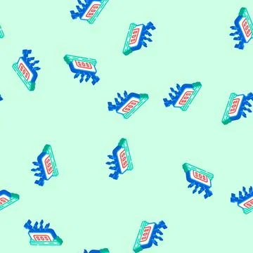 Alert button isometric icon seamless pattern 스톡 일러스트