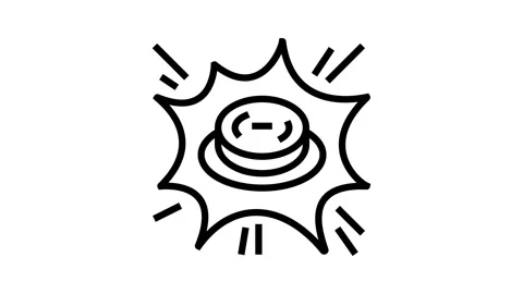 Alert button line icon animation Stock Footage 326133428