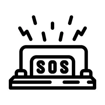 Alert button line icon vector illustration 스톡 일러스트