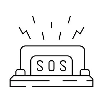 Alert button line icon vector illustration Stock Illustration