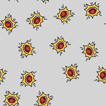 Alert button vector seamless pattern Stock Illustration