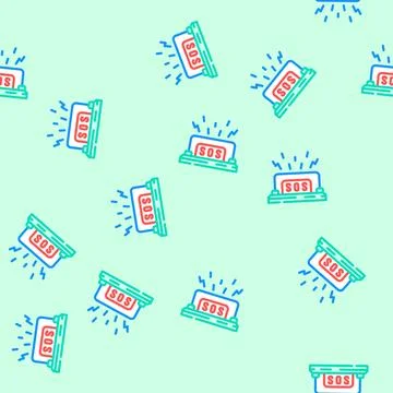 Alert button vector seamless pattern Stock Illustration