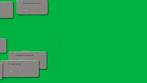 Alert cards sliding in from left, stacking to show alerts, red marks staying on Stock Footage 334118838
