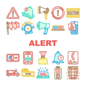 Alert caution error danger icons set vector 스톡 일러스트
