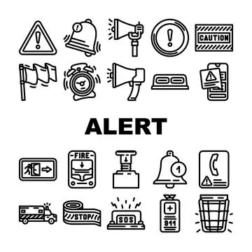 Alert caution error danger icons set vector Stock-Illustration