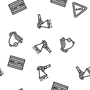 Alert caution error danger vector seamless pattern Stock Illustration