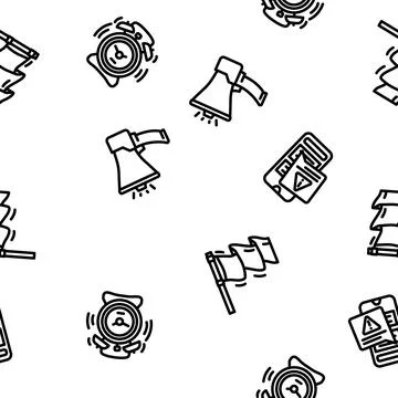 Alert caution error danger vector seamless pattern Stockillustratie