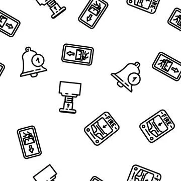 Alert caution error danger vector seamless pattern イラスト素材