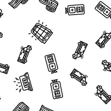 Alert caution error danger vector seamless pattern 스톡 일러스트