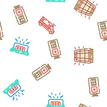 Alert caution error danger vector seamless pattern Stock-Illustration