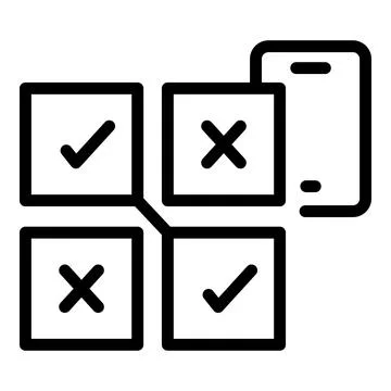 Alert choice icon outline vector. Interview survey Illustrazione stock