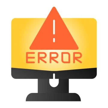 Alert on computer flat icon. Computer error color icons in trendy flat style Stock Illustration
