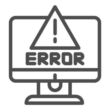 Alert on computer line icon. Computer error vector illustration isolated on Stock Illustration