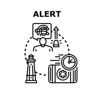 Alert concept detecting urgent problem and seeking help Stock Illustration