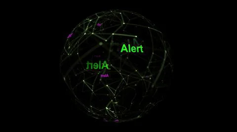 Alert concept on rotating sphere Illustrazione stock