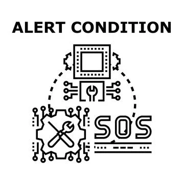 Alert condition for digital system maintenance and repair Stock Illustration