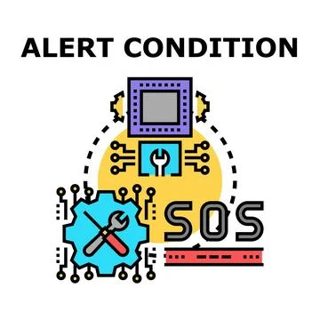 Alert condition for digital system maintenance and repair Stock Illustration