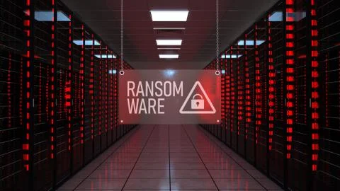 Alert Data Center Ransomware 库存插图