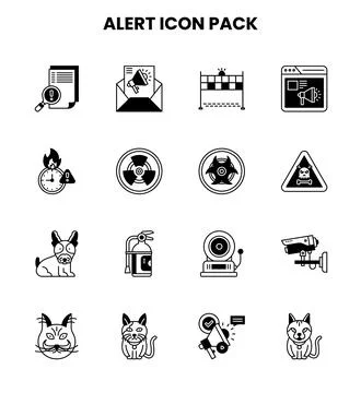 Alert DuoTone Bundle Icons Pack Stock Illustration