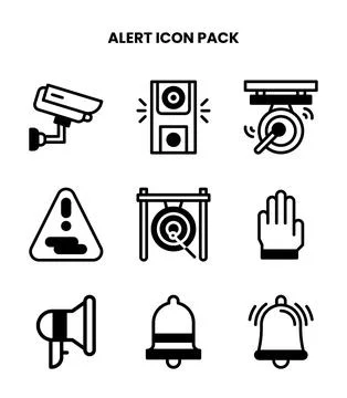 Alert DuoTone Bundle Icons Pack Stock Illustration
