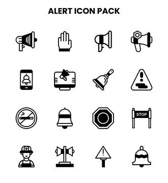 Alert DuoTone Bundle Icons Pack Stock Illustration
