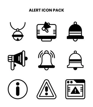 Alert DuoTone Bundle Icons Pack Stock Illustration