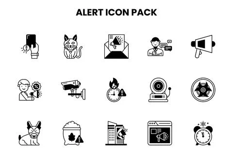 Alert DuoTone Collection Icons Pack Stock Illustration