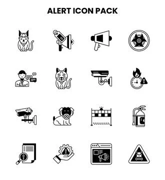 Alert DuoTone Icons Pack Illustrazione stock