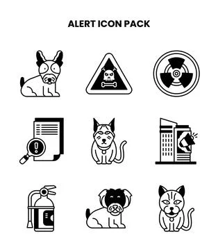 Alert DuoTone Icons Pack Stock Illustration