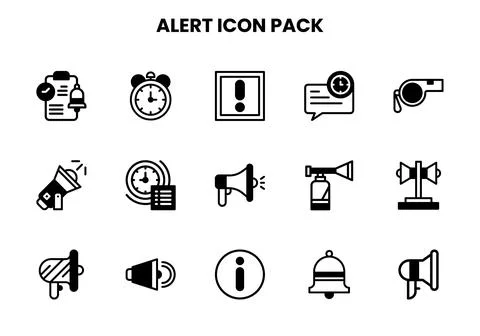 Alert DuoTone UI Icons Pack Stock Illustration