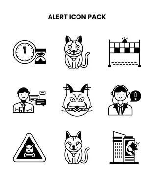 Alert DuoTone Vector Icons Pack Stockillustratie