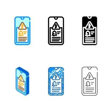 Alert electricity color icon vector variety Stock Illustration