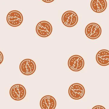 Alert electricity glyph seamless pattern Stock Illustration