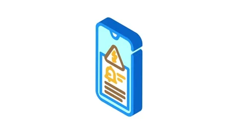Alert electricity isometric icon animation Stock Footage 327290812