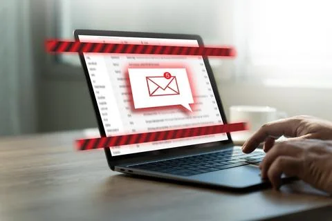 Alert Email inbox Mail Communication Connection message to mailing contacts.. Stock Photos