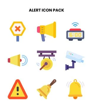 Alert Flat Bundle Icons Pack Stock Illustration