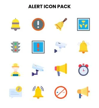 Alert Flat Bundle Icons Pack Stock Illustration