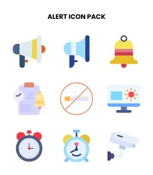 Alert Flat Graphics Icons Pack Stock Illustration