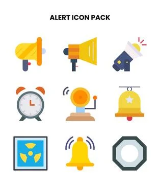 Alert Flat Graphics Icons Pack Stock-Illustration