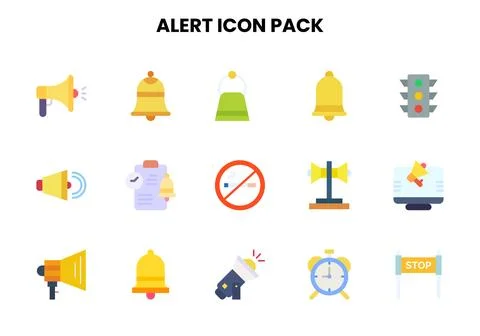 Alert Flat Graphics Icons Pack Stock Illustration