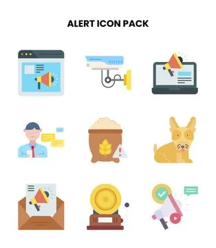 Alert Flat UI Icons Pack Illustrazione stock