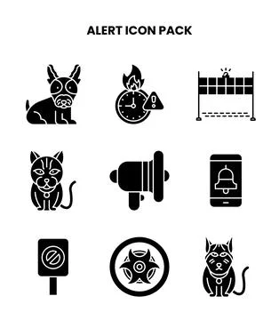 Alert Glyph UI Icons Pack Stockillustratie
