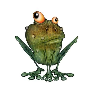 Alert goggle-eyed toad. Illustration on white background. Stock Illustration