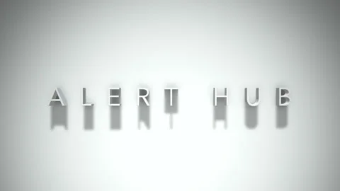 Alert hub 3D title animation with shadows on a white background Stock Footage 297457129