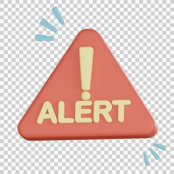 Alert icon in 3d style with exclamation mark and empty space around red tri.. Stock Illustration