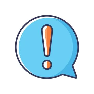 Alert icon. Blue circle with an exclamation mark inside, symbolizing cautio.. Illustrazione stock